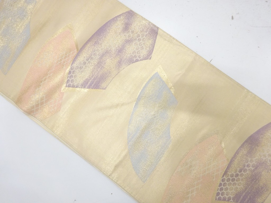 JAPANESE KIMONO / ANTIQUE FUKURO OBI / SILK / WOVEN CLASSICAL PATTERN